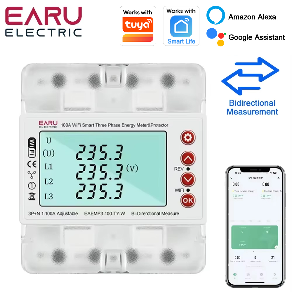 Ac Surge Protector - Compteur d'énergie intelligent bidirectionnel WiFi Tuya