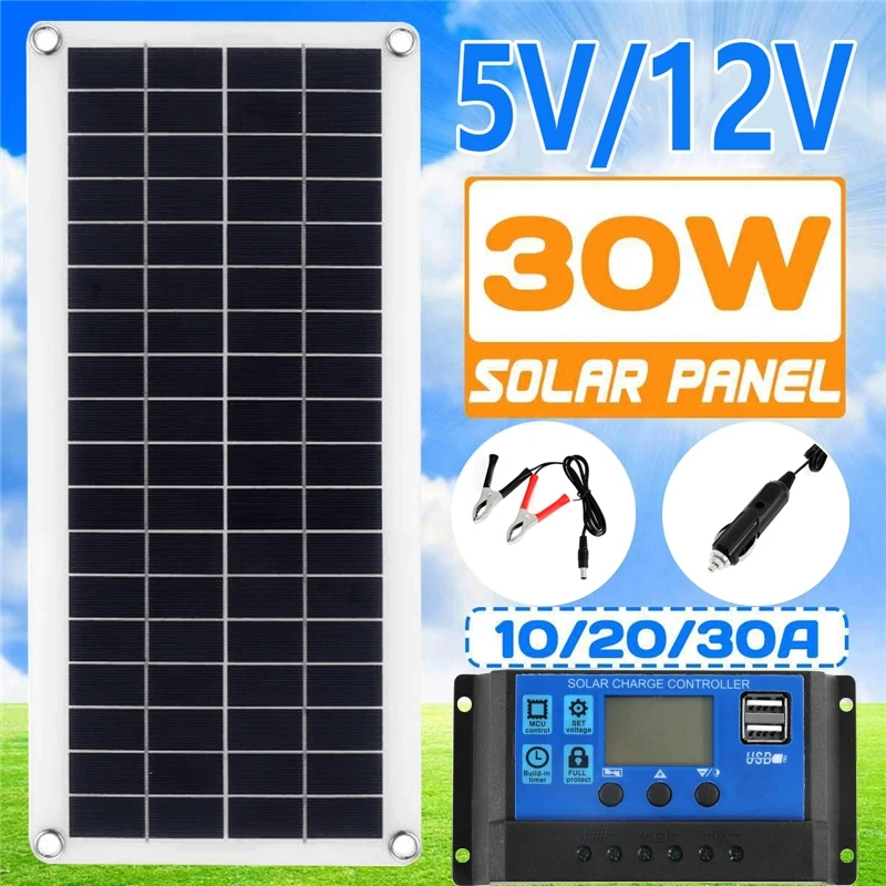 Solar Panel Monocrystalline - Kit de panneaux solaires 30W 12V,